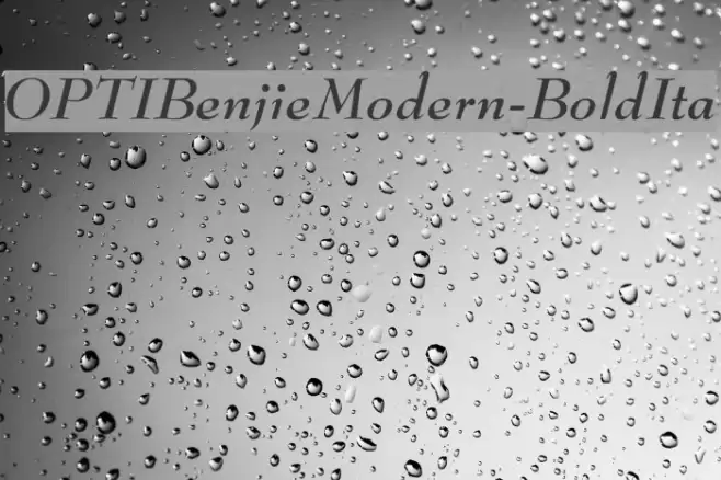 OPTIBenjieModern-BoldIta Font examples