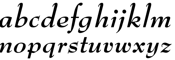 OPTIBenjieModern-BoldIta Font LOWERCASE