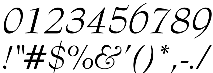 OPTIBenjieModern-Italic Font OTHER CHARS