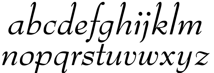OPTIBenjieModern-Italic Font LOWERCASE