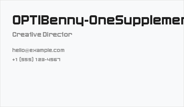 OPTIBenny-OneSupplement Business Card