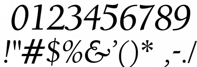 OPTIBensonOldstyle-MedIta Font OTHER CHARS