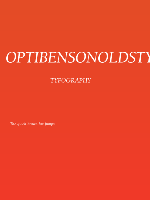 OPTIBensonOldstyle-MedIta Poster