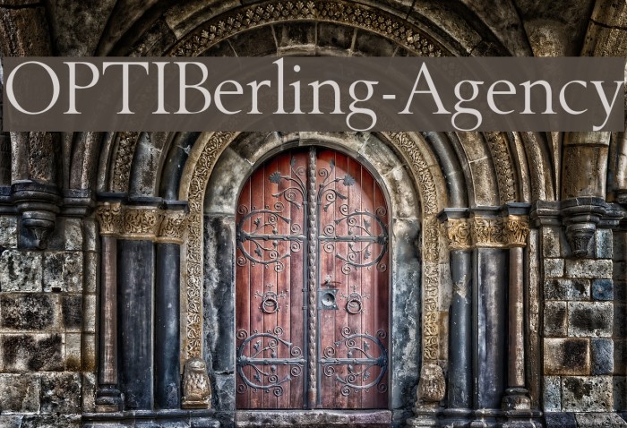 OPTIBerling-Agency Font examples