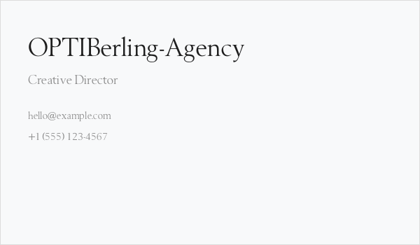 OPTIBerling-Agency Business Card