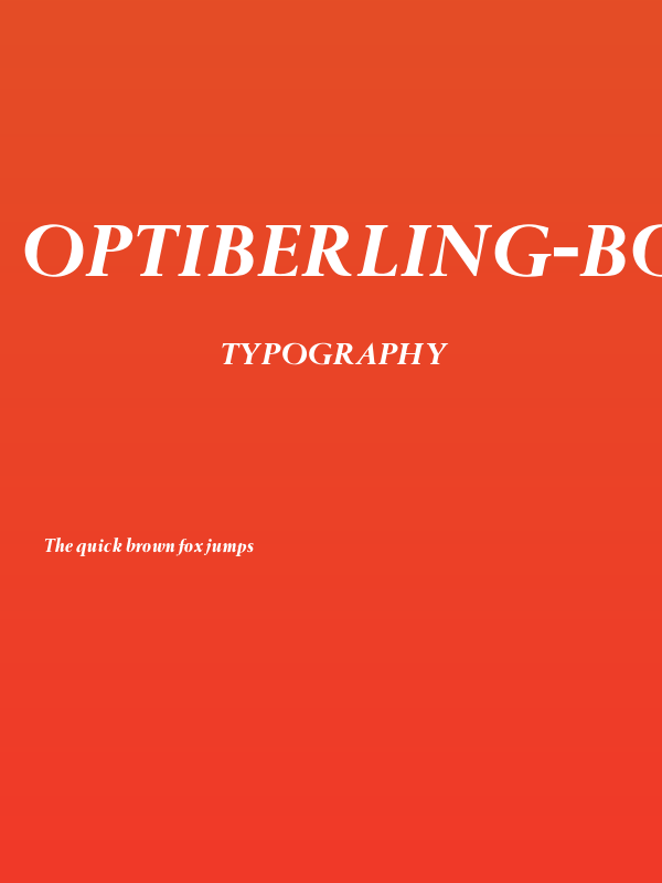 OPTIBerling-BoldItalicAg Poster