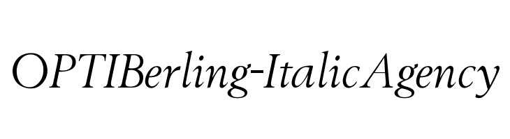 OPTIBerling-ItalicAgency Font