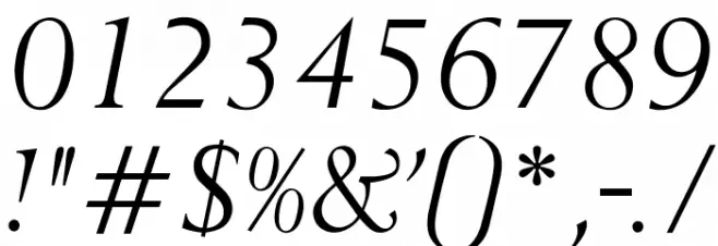 OPTIBerling-ItalicAgency Font OTHER CHARS