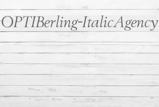 OPTIBerling-ItalicAgency Font examples