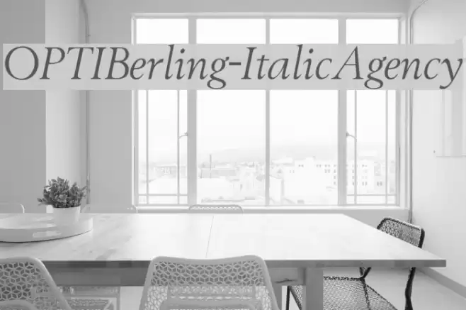 OPTIBerling-ItalicAgency Font examples