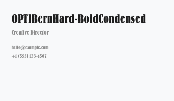 OPTIBernHard-BoldCondensed Business Card