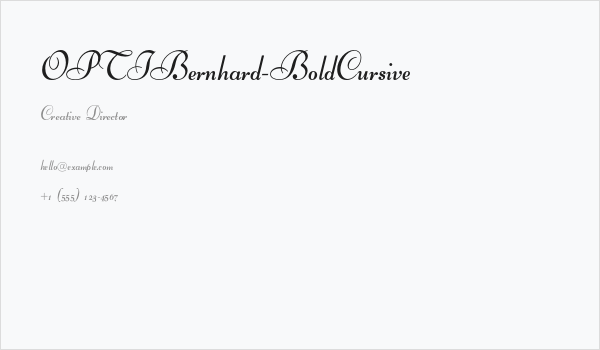 OPTIBernhard-BoldCursive Business Card