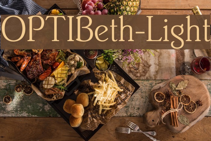 OPTIBeth-Light Font examples