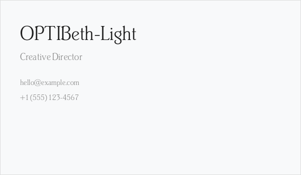 OPTIBeth-Light Business Card