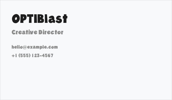 OPTIBlast Business Card