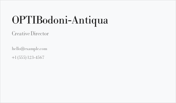 OPTIBodoni-Antiqua Business Card