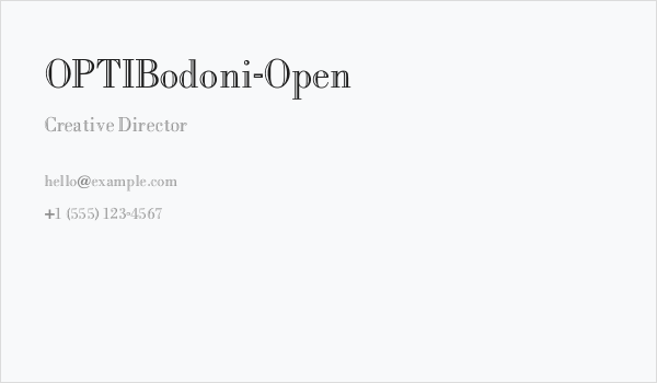 OPTIBodoni-Open Business Card
