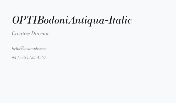 OPTIBodoniAntiqua-Italic Business Card