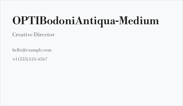 OPTIBodoniAntiqua-Medium Business Card