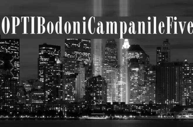 OPTIBodoniCampanileFive Font examples