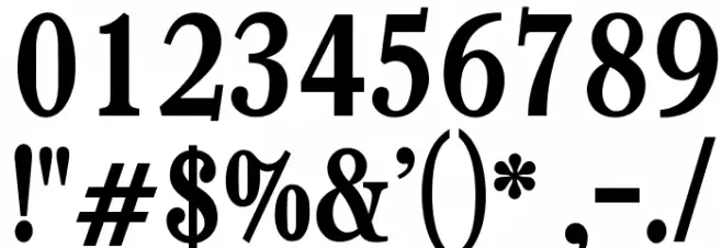 OPTIBookmanBoldCondAgency Font OTHER CHARS