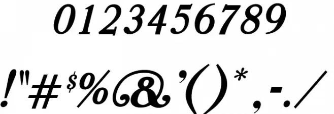 OPTIBookmanBoldItaSwashSup Font OTHER CHARS