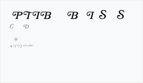 OPTIBookmanBoldItaSwashSup Business Card