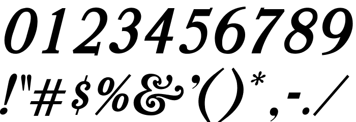 OPTIBookmanBoldItalicSwash Font OTHER CHARS