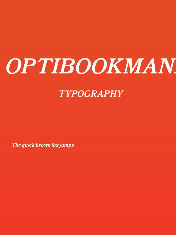 OPTIBookmanBoldItalicSwash Poster