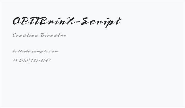 OPTIBrinX-Script Business Card