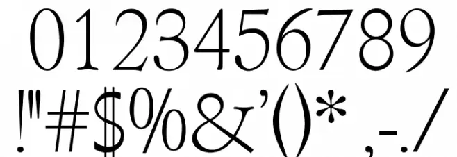 OPTIBriteText-Light Font OTHER CHARS