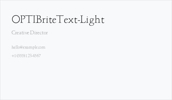 OPTIBriteText-Light Business Card