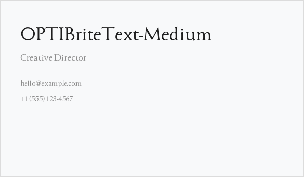 OPTIBriteText-Medium Business Card