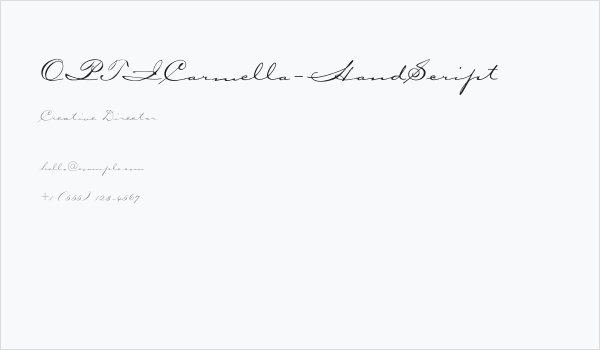 OPTICarmella-HandScript Business Card