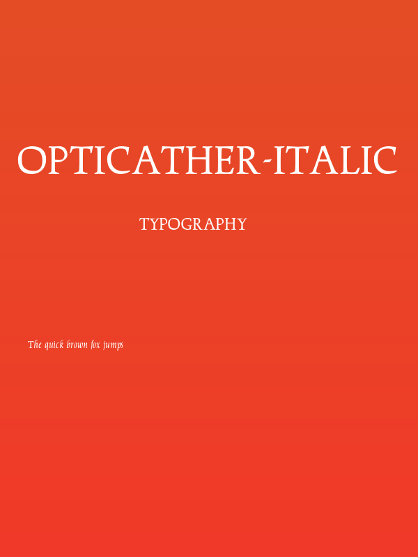 OPTICather-Italic Poster