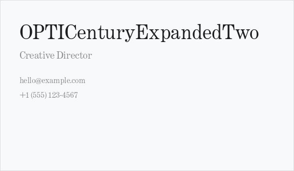OPTICenturyExpandedTwo Business Card
