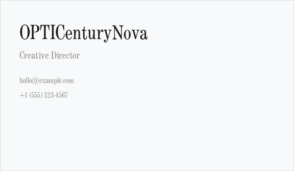 OPTICenturyNova Business Card