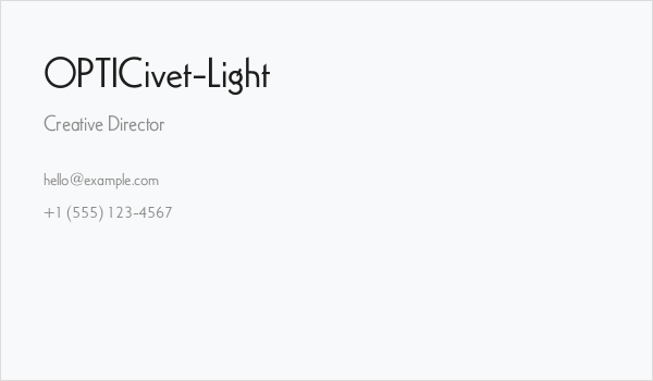 OPTICivet-Light Business Card