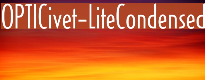 OPTICivet-LiteCondensed Font examples