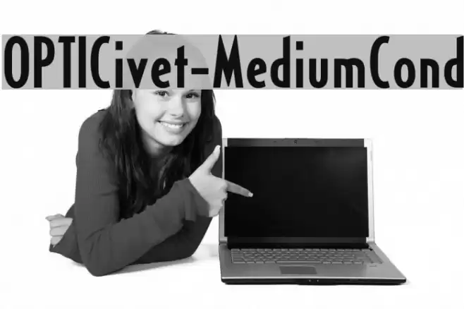 OPTICivet-MediumCond Font examples