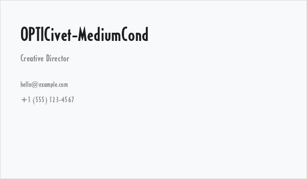 OPTICivet-MediumCond Business Card