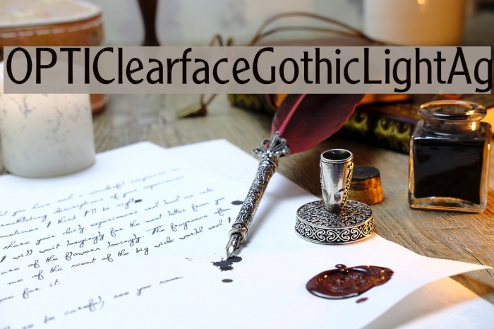 OPTIClearfaceGothicLightAg Шрифта examples