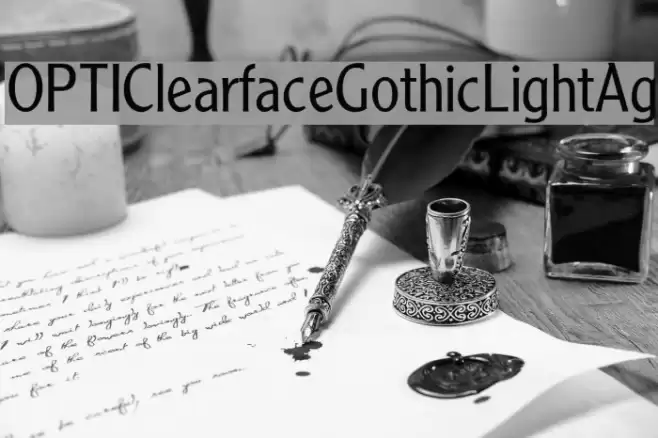 OPTIClearfaceGothicLightAg Шрифта examples