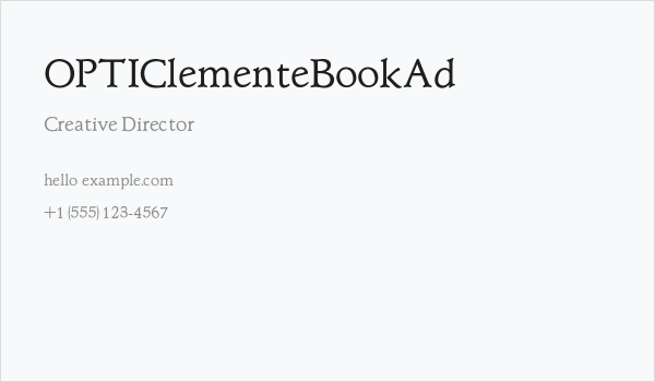 OPTIClementeBookAd Business Card