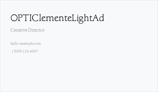 OPTIClementeLightAd Business Card