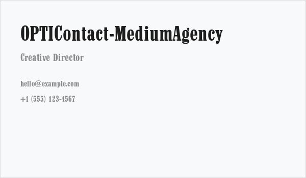 OPTIContact-MediumAgency Business Card