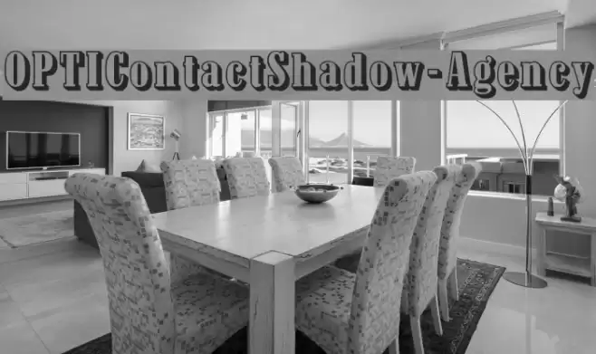 OPTIContactShadow-Agency Font examples