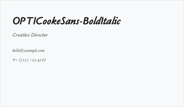 OPTICookeSans-BoldItalic Business Card