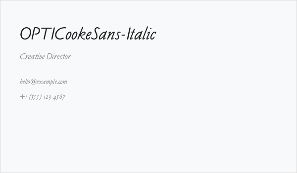 OPTICookeSans-Italic Business Card