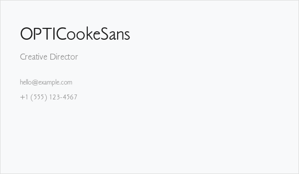 OPTICookeSans Business Card